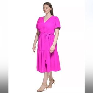 DKNY pink midi dress